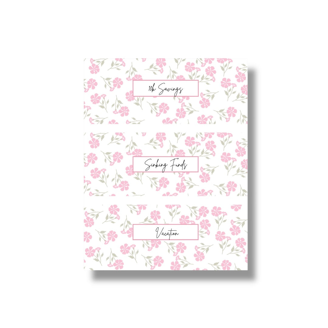 New- Spring A6 Cash Envelopes