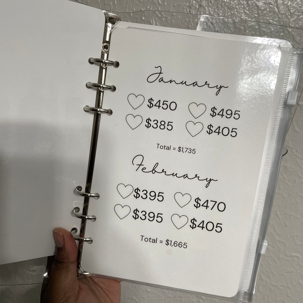 A5 Monthly Savings Challenge Envelope Binder